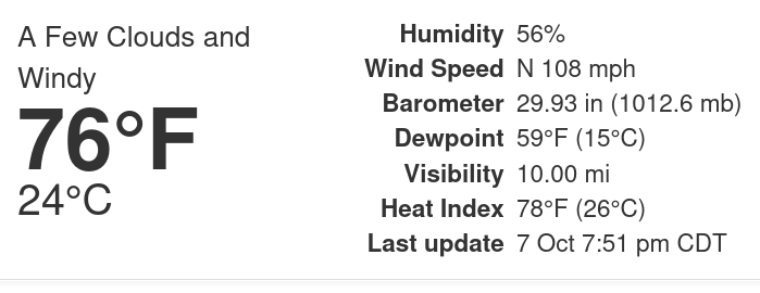 Seriously bad weather report.  No clouds, no wind.  Just bad AI.